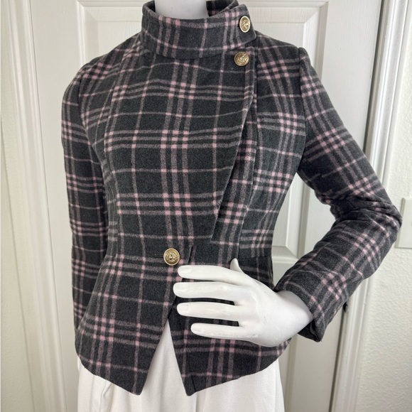 I brand Plaid Women's Jacket with Gold Buttons - Picture 1 of 14